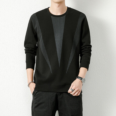 Printed Patterns Sweatshirt // Black (XS)