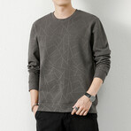 Printed Geometric Patterns Sweatshirt // Dark Gray (2XL)