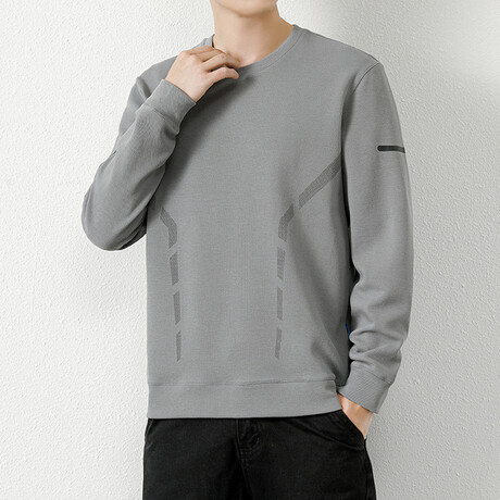 Printed Dynamic Patterns Sweatshirt // Light Gray (XS)