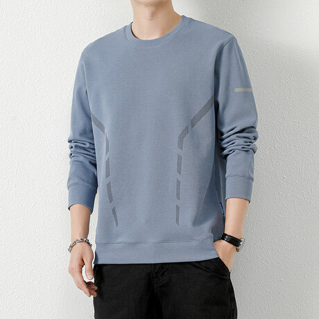 Printed Dynamic Patterns Sweatshirt // Light Blue (XS)