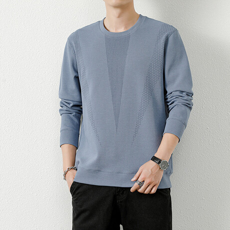 Printed Patterns Sweatshirt // Light Blue (XS)