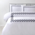 Engaged Embroidery Duvet Cover // Navy (King)