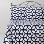Chain Link Allover Printed Sheet Set  // Navy (King)