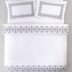 Tied Ovals Printed Duvet Cover// Grey (King)