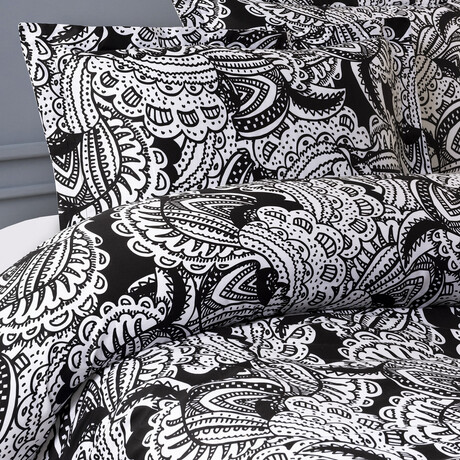 Black & White Paisley Duvet Cover