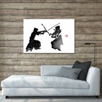 Kendo Fight Print on Acrylic by Péchane (24"H x 16"W x 0.25"D)