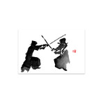 Kendo Fight Print on Acrylic by Péchane (24"H x 16"W x 0.25"D)