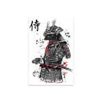 Samurai Sumi-E Print on Acrylic by Antonio Camarena (16"H x 24"W x 0.25"D)