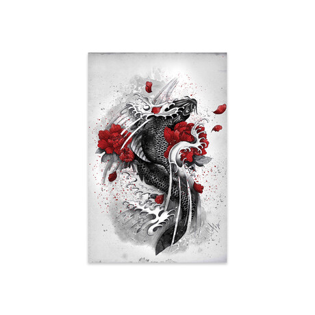 Black Koi Print on Acrylic by Marine Loup (16"H x 24"W x 0.25"D)