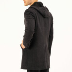 Hooded Over Coat // Black Melange (M)