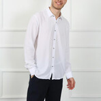 Solid Button Up Shirt // White (L)