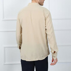 Solid Button Up Shirt // Beige (2XL)