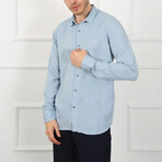 Solid Button Up Shirt // Light Blue (L)