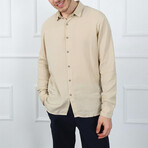 Solid Button Up Shirt // Beige (2XL)