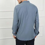 Solid Button Up Shirt // Gray Blue (M)