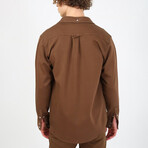 Utility Button Up Shirt // Brown (M)