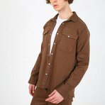 Utility Button Up Shirt // Brown (M)