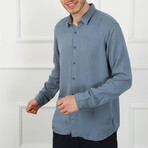 Solid Button Up Shirt // Gray Blue (M)