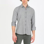 Textured Button Up Shirt // Light Gray (XL)