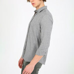 Textured Button Up Shirt // Light Gray (XL)