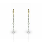 18K Yellow Gold Diamond Drop Earrings // New