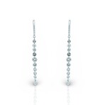 18K White Gold Diamond Drop Earrings // New