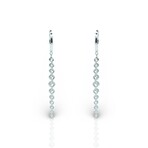18K White Gold Diamond Drop Earrings // New