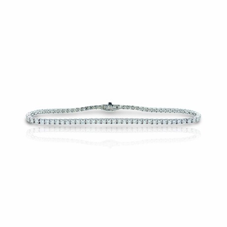 18K White Gold Diamond Tennis Bracelet II // 7.5" // New