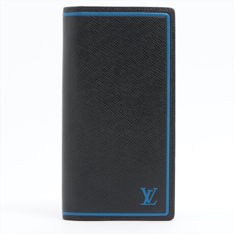 Louis Vuitton Taiga Portefeuille Brazze M63300 TA4230 Blue + Black Wallet