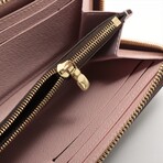 Louis Vuitton Damier Portofeuille Clemence N41626 GI4109 Rose Ballerine Round-Zip-Wallet