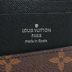 Louis Vuitton Monogram Macassar Zippy Wallet Vertical M60109 CA1129 Black + Brown Round-Zip-Wallet