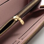 Louis Vuitton Damier Portofeuille Clemence N41626 GI0220 Rose Ballerine Round-Zip-Wallet