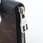 Louis Vuitton Monogram Macassar Zippy Wallet Vertical M60109 CA1129 Black + Brown Round-Zip-Wallet