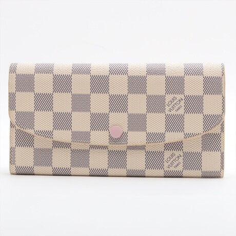 Louis Vuitton Damier Azur Emily N41625 TA3189 Rose Ballerine Wallet