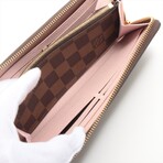 Louis Vuitton Damier Portofeuille Clemence N41626 GI4109 Rose Ballerine Round-Zip-Wallet