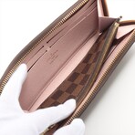 Louis Vuitton Damier Portofeuille Clemence N41626 GI4109 Rose Ballerine Round-Zip-Wallet
