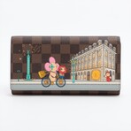Louis Vuitton Damier Vivienne Portofeuille Sala NM N63551 Brown + Pink Long Wallet