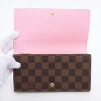 Louis Vuitton Damier Vivienne Portofeuille Sala NM N63551 Brown + Pink Long Wallet