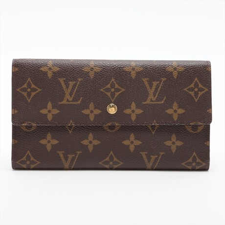 Louis Vuitton Monogram Porte Tresor International M61215 TH0072 Brown Long Wallet