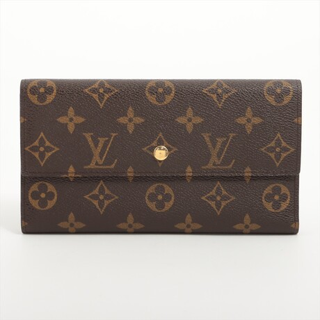 Louis Vuitton Monogram Porte Tresor International M61217 TH4069 Brown Wallet