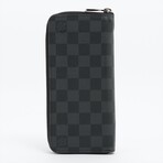 Louis Vuitton Damier Graphite Zippy Wallet Vertical N63095 CA1176 Black Round-Zip-Wallet