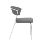 Draco Dining Chair // Gray + Chrome Legs // Set of 2