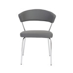 Draco Dining Chair // Gray + Chrome Legs // Set of 2