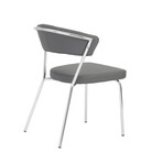 Draco Dining Chair // Gray + Chrome Legs // Set of 2