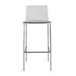 Chloe Counter Stool // Clear Acrylic + Brushed Aluminum Legs // Set of 2