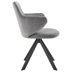 Vigo Swivel Side Chair // Gray Velvet + Black Steel Legs