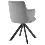 Vigo Swivel Side Chair // Gray Velvet + Black Steel Legs