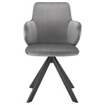 Vigo Swivel Side Chair // Gray Velvet + Black Steel Legs