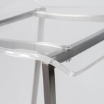 Chloe Counter Stool // Clear Acrylic + Brushed Aluminum Legs // Set of 2