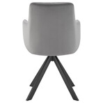 Vigo Swivel Side Chair // Gray Velvet + Black Steel Legs